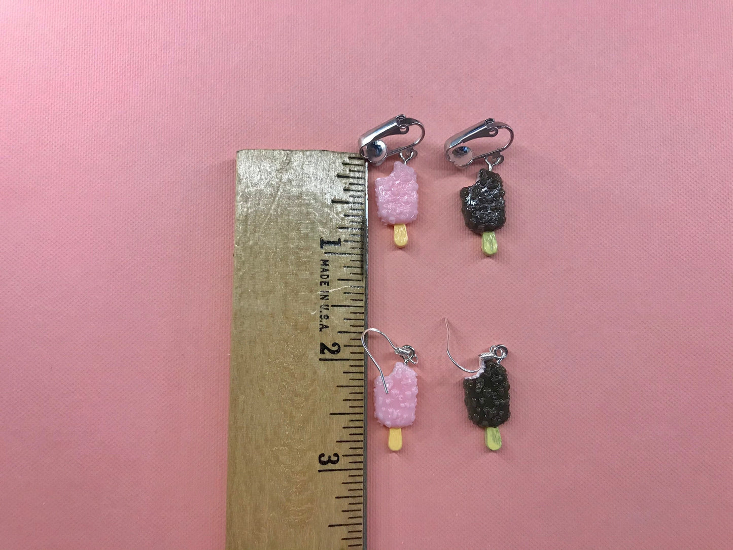 Ice Cream Bar Clip On Earrings