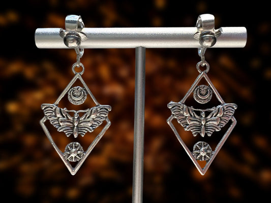 Moth Clip On Earrings