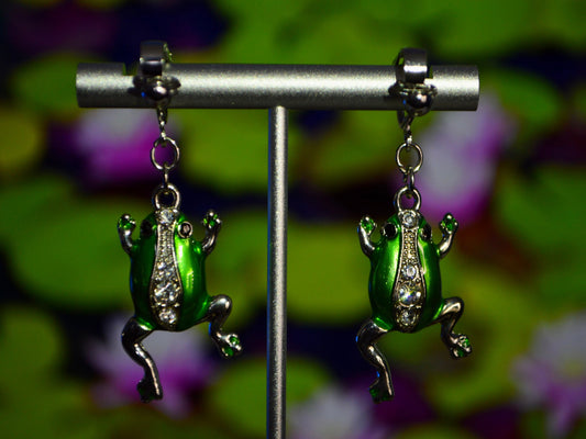 Frog Clip On Earrings