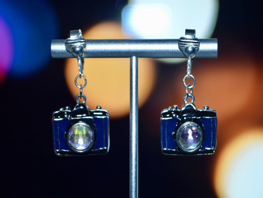 Camera Clip On Earrings