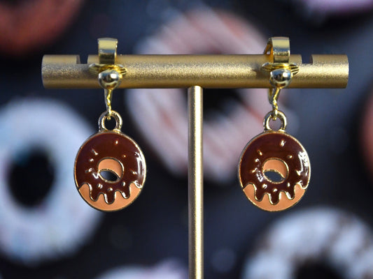 Doughnut Chocolate Clip On Earrings